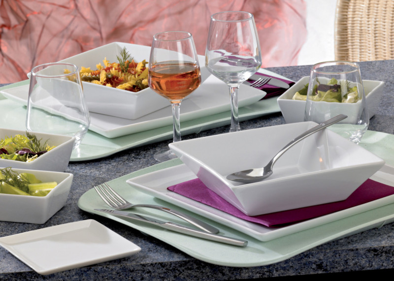 Saladier carré blanc porcelaine 15 cm Edina Pro.mundi